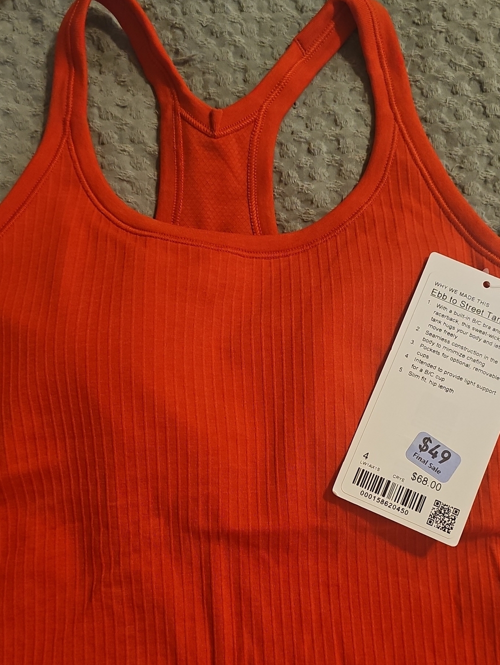lululemon athletica Ebb to Street Tank - Cherry Ember